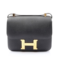 Constance 24 康康包 肩背包 黑色 Epsom牛皮 X刻 金釦【HERMES 愛馬仕】 H056341CD