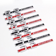 ABS Car Emblem Fender Badge Logo Sticker for Mercedes Benz C63 E63 E55 3.2 5.5  6.3 6.5 AMG Chrome M