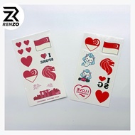 🇸🇬RENZO Singapore National Day Temporary Tattoo I ❤️SG Merlion National Day Singapore Flag