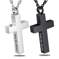Cremation Cross Necklace for Ashes Cross Urns Locket Pendant Ashes Holder Stainless Steel Memorial J
