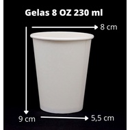 Paper Cup 8 oz Coffee Paper Cup POLOS/ Motif 8oz @50pcs