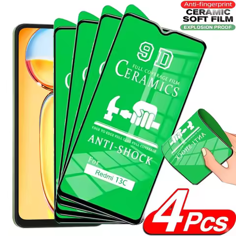 4PCS Clear Ceramic Film For Xiaomi Redmi 13C 14C 13 12C 12 Soft HD Screen Protector For Redmi 10A 10