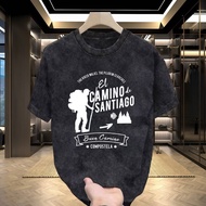 Custom Cool Buen Camino De Santiago T Shirt Men Maikling manggas purong Cotton T-shirt