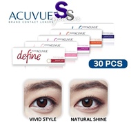 (30 pcs) Acuvue Define Daily Disposable Silicone Hydrogel Cosmetic Color Contact Lenses 1/3