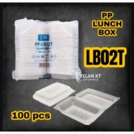 PP LB02T Lunch Box / PP Lunch Box / Kotak Nasi Plastik / Plastic Tapau Box / Disposable Lunch Box / 