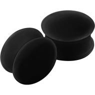 2PCS Silikon Hitam 3/4 inci 20mm Double Flared Saddle Earring Earring Stretcher Ear Gauges Lobe Pier