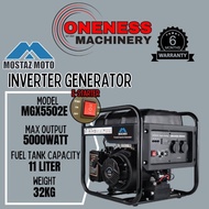 ''MOSTAZ MOTO'' INVERTER GENERATOR -MGX5502E -BATTERY START -5000W