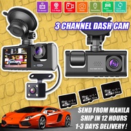 1080P HD 3 Camera Dash Cam Car Front And Rear 4K Night Vision Car View Dashcam Car DVR Driving