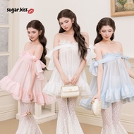 G.U - CLOUDY KISS SET [Sugar.Kiss] - CLOUD SILK SHIRT WITH FLARE LACE PANTS SWEET LIGHT