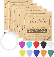 Ukulele Strings, 5 Sets of Nylon Ukulele Strings, String Winder for Soprano (21 Inch) Concert (23 In