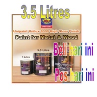 UNIPAINT UNILUX 8000 HIGH GLOSS PAINT 3.5 Liter CAT KAYU DAN BESI CAT MINYAK Cat Papan 🔥Ready Stock🔥