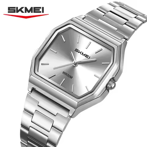 SKMEI 2638 New Classic Retro Square Quartz Watch Luxury Business Waterproof Steel Strip Men's Fashio