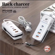 Fast Charger Wall Charger Station Splitter USB Type-C 66W With 4 USB+Type C Ports