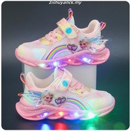 Alakad 21-35 LED Light Frozen for Kids Girls Performance Sneakers Kasut Lampu Budak Perempuan