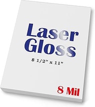 8 Mil Laser Gloss Cardstock - Single Sided Glossy Photo Paper for Laser Printers - 8 1/2" x 11" - 20