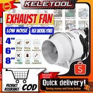 Portable Exhaust Fan 4"/ 6"/ 8" inch Inline Ventilation Duct Pipe Tube Extractor Fan Low Noise Sucti