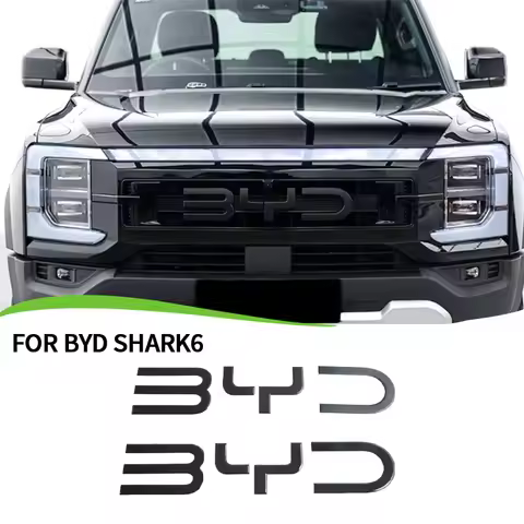 Front Badge Letter Sticker Black Logo For BYD Shark 6 Decorative Sticker 3D Sticker Cover Accessorie