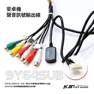 9Y64s【安卓機 聲音訊號輸出線】帶SIM卡槽(需本身車機有4G功能) 重低音線組 AUX 影像輸出 20pin腳位