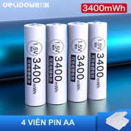 Pin sạc Delipow 1.5V cỡ pin AA 3400mWh và AAA 1100 mWh dung lượng cao cao cấp tiện lợi chính hãng -