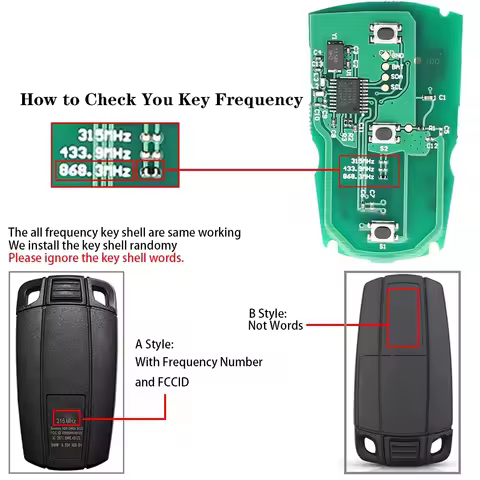 Remote Key 315MHz 433Mhz 868MHz Chip For BMW CAS3 1/3/5/7 Series X5 X6 E60 E61 E70 E71 E87 E90 Z4 KR
