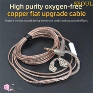 SEOUL KZ Earphones Cord Silver Plated B/C Pin 2Pin Cable Twisted Cable Upgrade High-Purity ZS10 Earphone Wire
