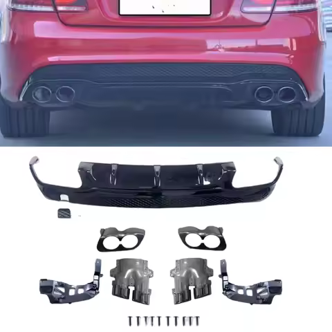 Car Rear Diffuser Spoiler Tail Pipe Exhaust Tip Boot Bodykit For Mercedes Benz C207 E Coupe E53 2014