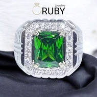 Minimalist Green Aquamarine Stone Ring
