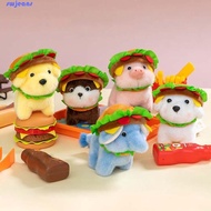 SWJEANS Burger Animal Plushie, Ultra-Soft PP Cotton Short Plush Fabric Kawaii Foodie Key Chain, Exqu