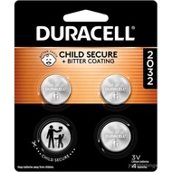 Duracell 2032 Lithium Battery. 4 Count Pack. Child Safety Features. Compatible with Apple AirTag, Ke