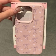 Cute Pink Heart Bow Casing For IPhone 11 12 13 14 Pro Max I11 I12 I13 I14 Pro 12PRO Shell Retro Soft