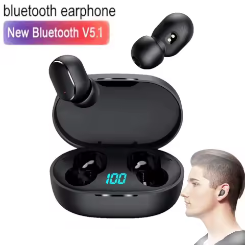 E6S TWS Bluetooth 5.0 Earphones Wireless Headphone Noise 6D Stereo Sound Cancelling Earbuds with Mic