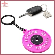 BST Gym Enthusiast Keychain Rubber Barbell Charm With Metal Chain 45lb Fitness Marking Simulation Du