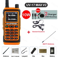 FHJIK 2024 Baofeng วิทยุสื่อสาร V2ได้ไกลสุด UV17วิทยุสื่อสารสองทางวิทยุสมัครเล่นแบบพกพา FM สำหรับล่า