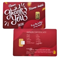 [10% OFF] Public Gold PG 0.5g .9999 Gold Bar - Thank You