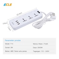 Ecle Universal Power Strip Stop Kontak 3 Power Socket 3 Usb Port