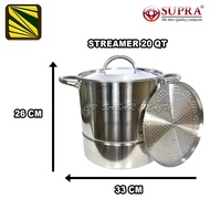 Panci Supra Stockpot & Steamer / Dandang / Kukusan [8/12/16/20 Qt] Stainless Steel