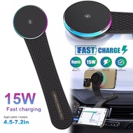 Magnetic Car Wireless Charger 15W Fast Charging Phone Holder, MagSafe Compatible, 360° Rotation, Uni