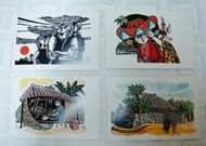 日本沖繩 儀間比呂志版画 明信片 (6張一組)