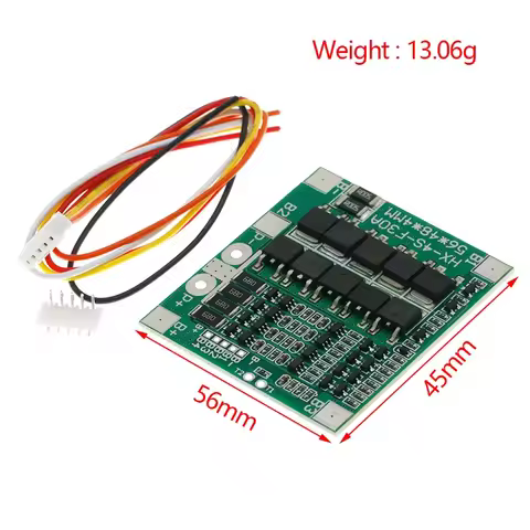 BMS 4S 3.2V 3.7V 30A LiFePO4 / Lithium Battery Charge Protection Board 12.8V 14.4V 18650 32650 Batte