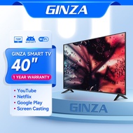 ◎GINZA SMART TV 40 inch 43 inch Flat Screen LED TV Android Built-in Netflix  Youtube With Bracket♟