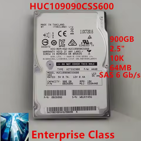 New HDD For Hgst 900GB SAS 2.5" 64MB 10K For Internal Hard Drive For Enterprise Class HDD For HUC109