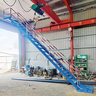Thickened Steel Structure Ladder with Handrail for Construction, Anti-Slip Safety Ladder for Basemen