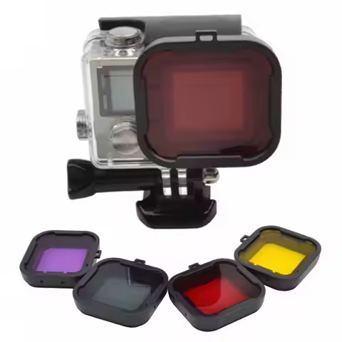4pcs Yellow Red Purple Grey Underwater Diving Filter for GoPro Hero 4 3+ New
