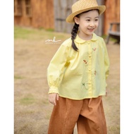 Hand-embroidered Garden Sun Shirt | Moon Ha & Kids