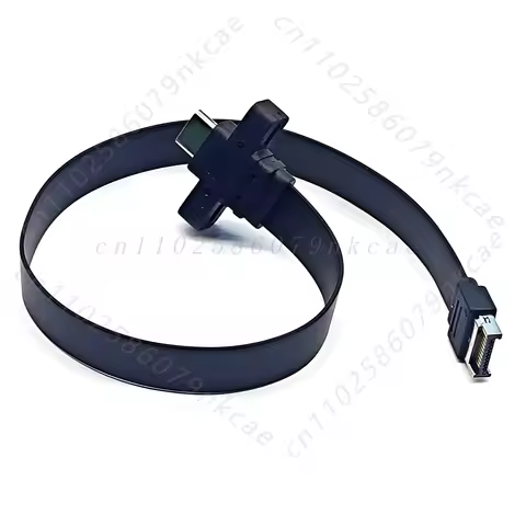 USB 3.2 Gen 2x2 Type-E to Type-C Female Front Panel Extension Cable Flat Wire 20Gbps PCI Bracket for
