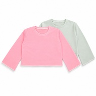 Axxon Long Sleeve Crewneck Crop Top Sweater for Girls Ages 4 to 11 Latest Girls' Tops