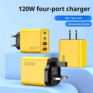 120W Charger 2USB 2Type C Multi Port Fast Charging 5V2A PD Wall Charger Travel Charger
