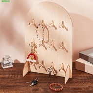 MIQUS Earring Display Rack, Wooden 3 Layers Jewelry Storage Rack, Multifunctional Arch Detachable Ho