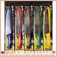 Zelex Chef Knife 6" 8" 10" Colour Handle Red Blue Yellow Green Brown White