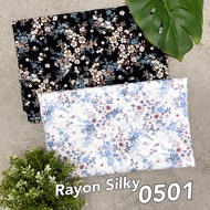 Kain Rayon Silky Premium Motif Bunga 0501 Kain Rayon Silky Premiun Bahan Dress Gamis Premium